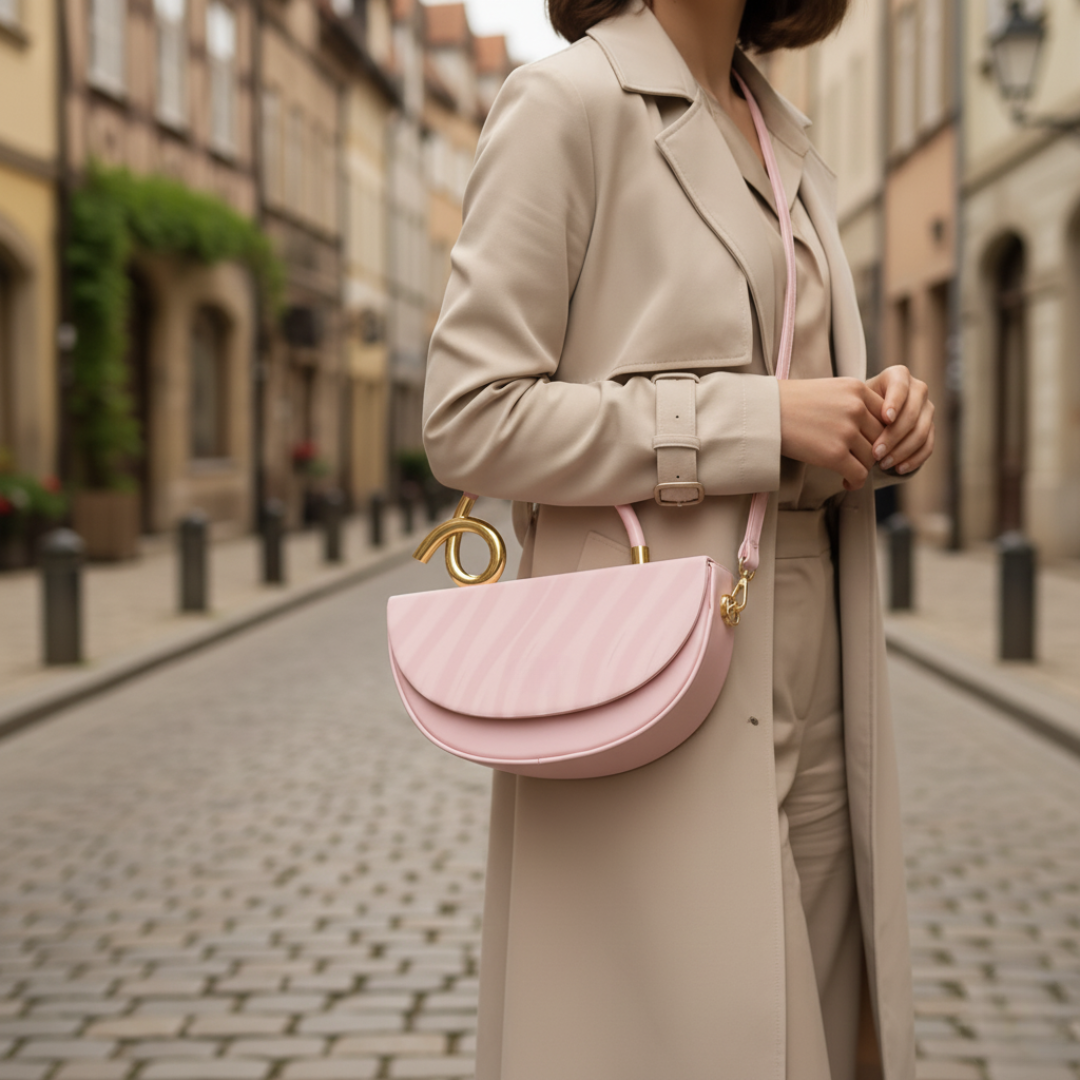 Women’s Handbag with Gold Handle
