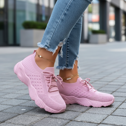 Women's Walking Shoes with Breathable Mesh Laces Sneakers
