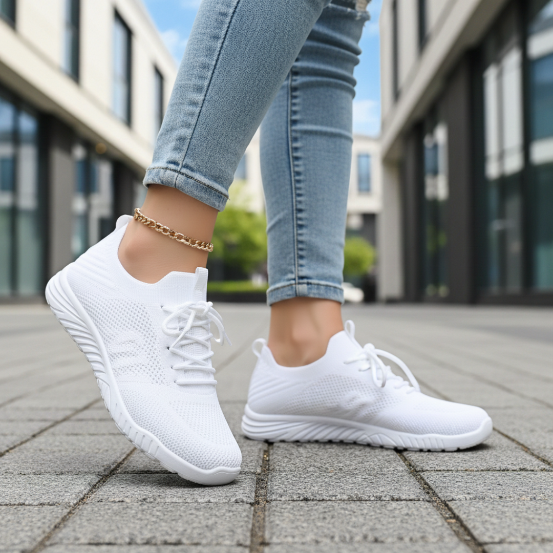Women's Walking Shoes with Breathable Mesh Laces Sneakers